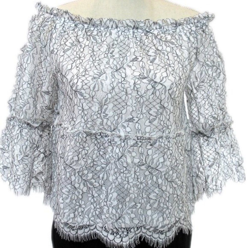 Shoulder Baring Lace Top - Picture 3 of 7
